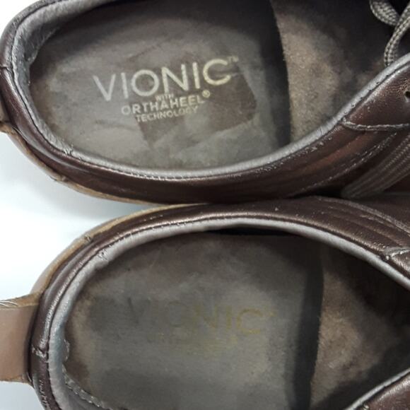 Vionic Womens Sz 6  Brown Suede Orthaheel Technololgy Grunge Low Top Sneakers - Picture 7 of 11
